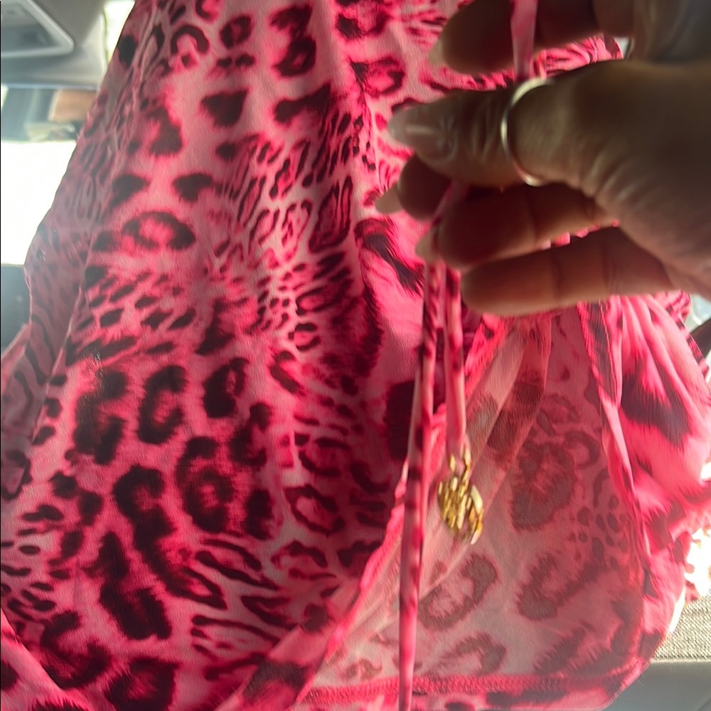 Pink Leopard Print Lulifama Beach Skirt size medium M